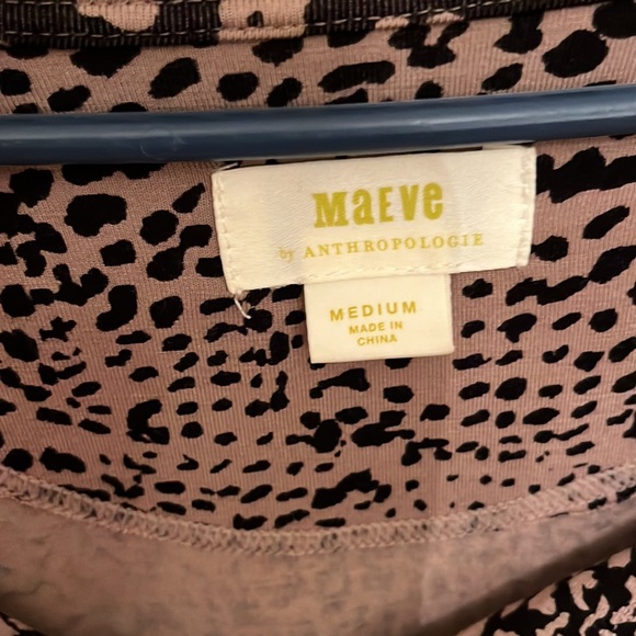 Maeve anthro black and tan animal print blouse - Picture 3 of 5